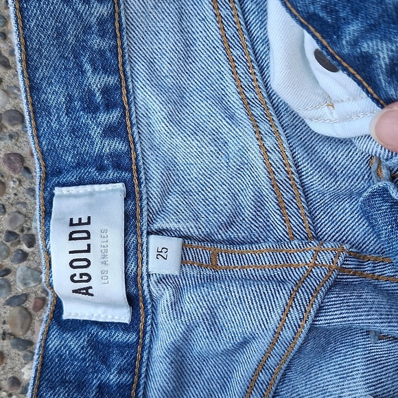 Agolde Fen High Rise distressed straight leg jeans size 25 - Picture 4 of 7